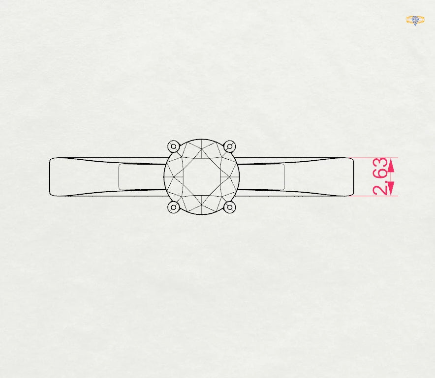 Inel de Logodnă Solitaire din Aur, Diamant Rotund Briliant 0.50 CT