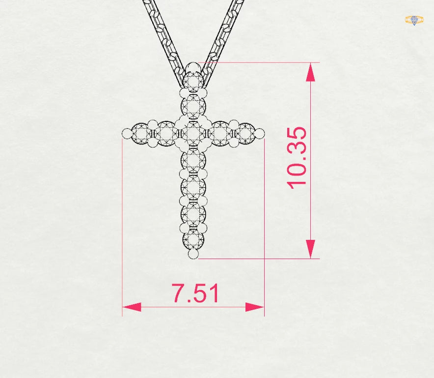 Colier din Aur cu Diamante Rotunde Briliant 0.09 CT