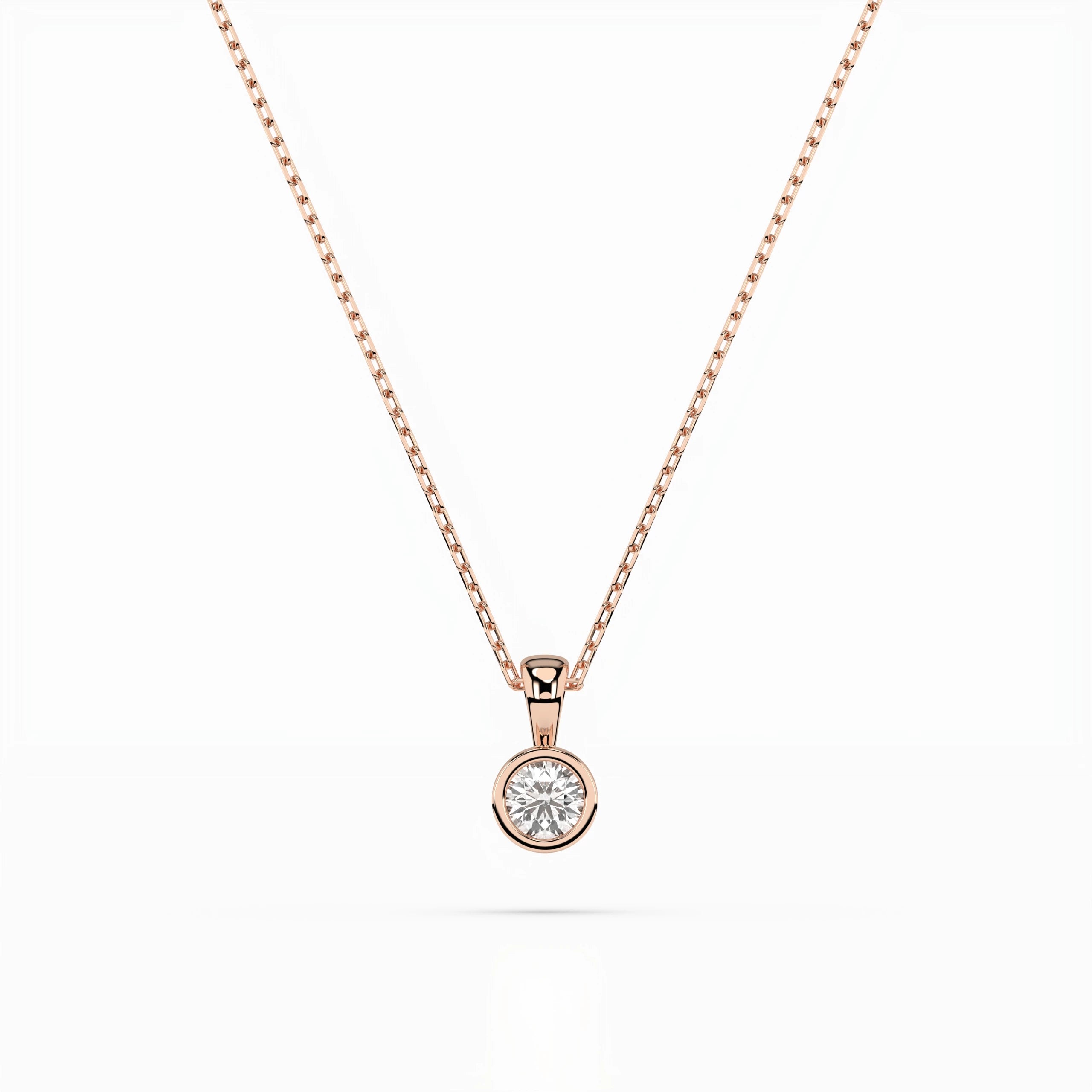 Colier din Aur cu Diamant Rotund Briliant 0.10 CT