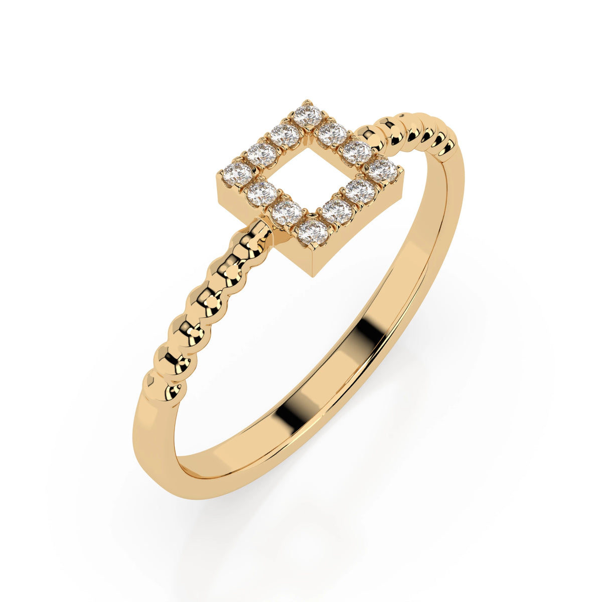 Inel din Aur cu Diamante, Forma Rotund Briliant, 0,07 CT