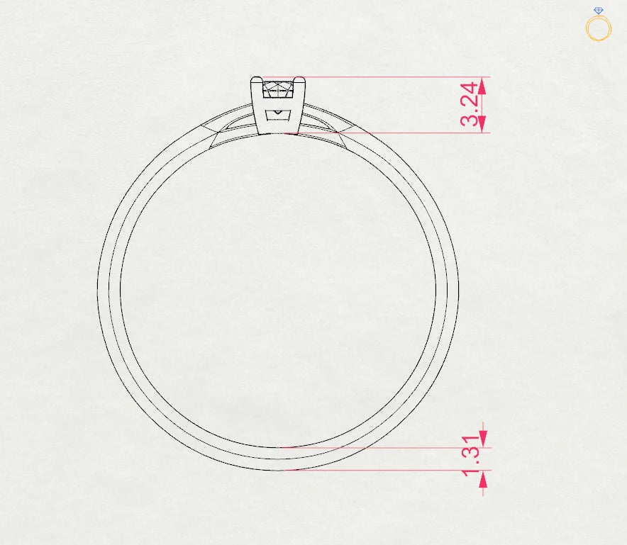 Inel de Logodnă Solitaire din Aur, Diamant Rotund Briliant 0.10 CT