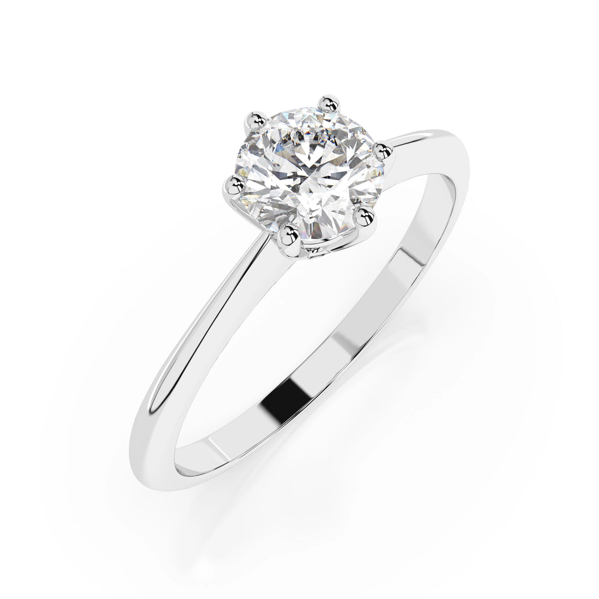 Inel de Logodnă Solitaire din Aur, Diamant Rotund Briliant 0,50 CT