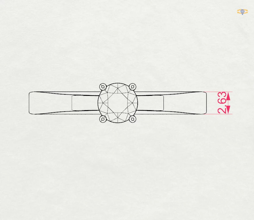 Inel de Logodnă Solitaire din Aur, Diamant Rotund Briliant 0.40 CT