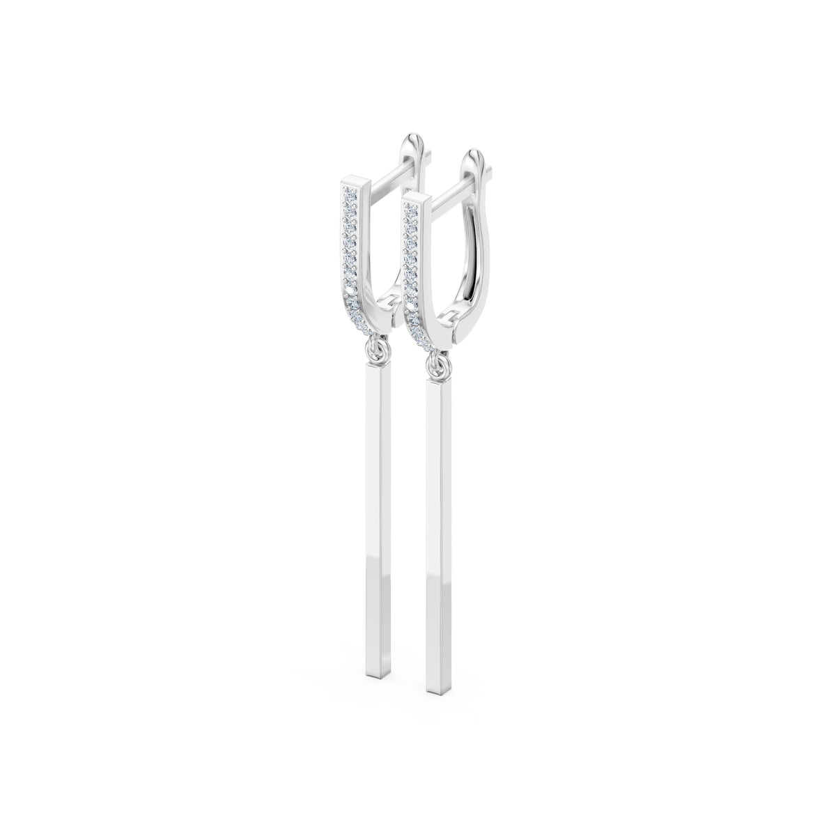 Cercei din Aur cu Diamante, Forma Rotund Briliant, 0,13 CT