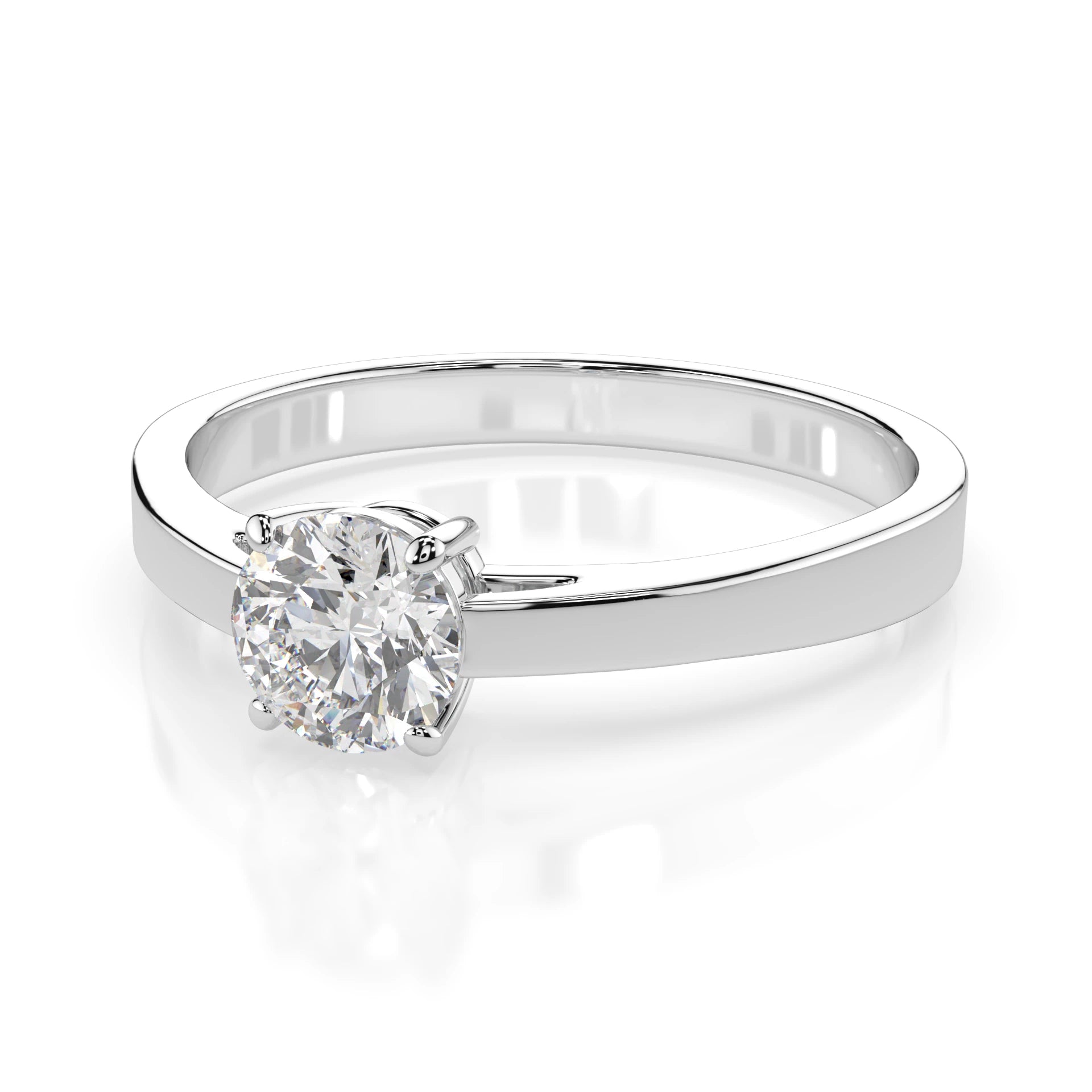 Inel de Logodnă Solitaire din Aur, Diamant Rotund Briliant 0.50 CT