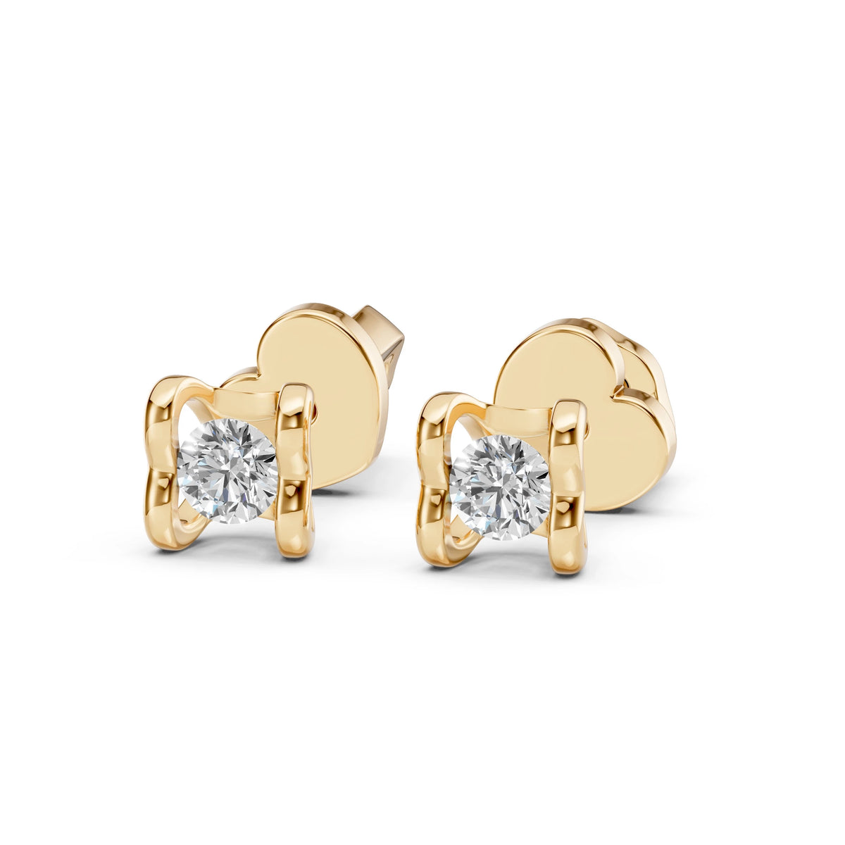 Cercei din Aur cu Diamante Rotunde Briliant 0.20 CT