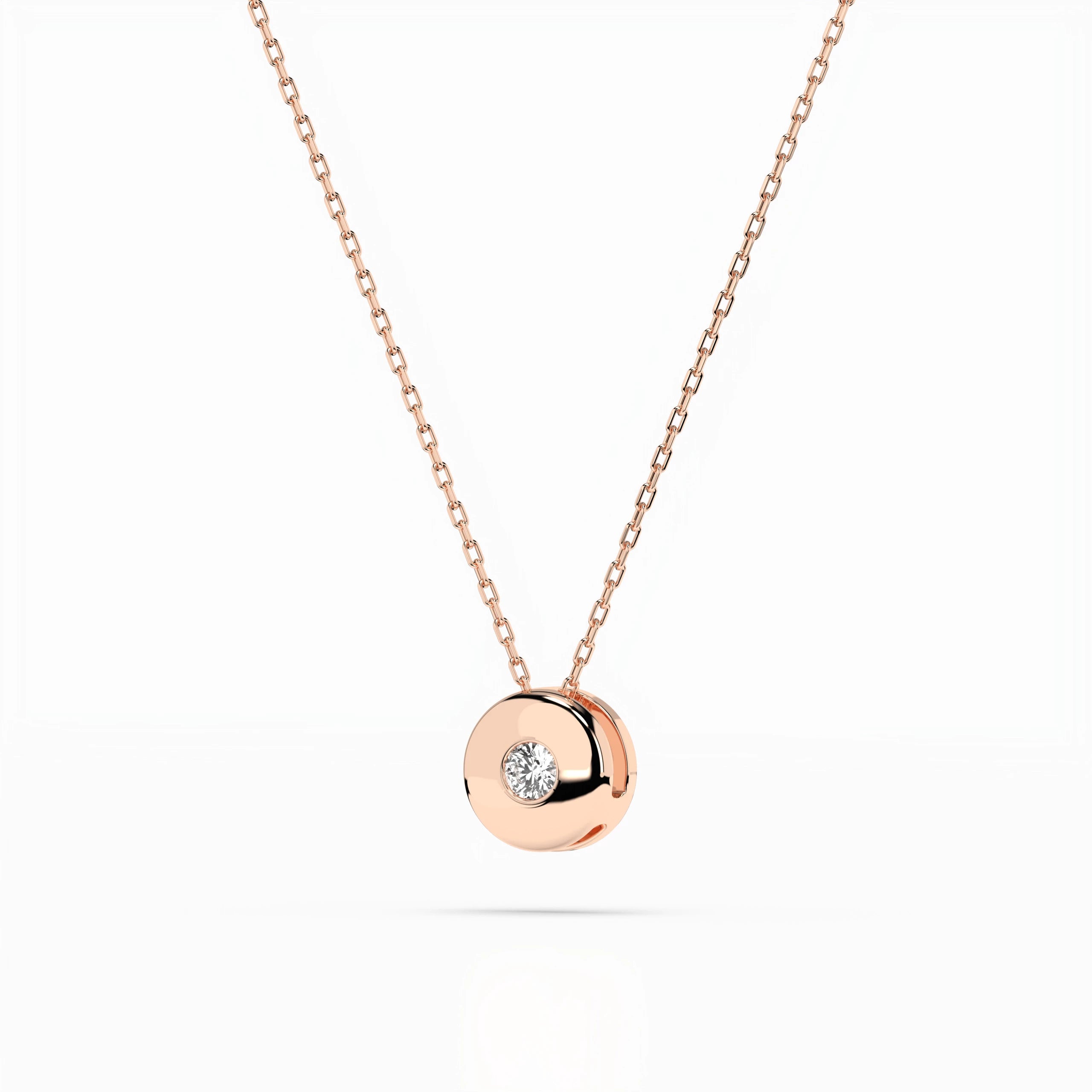 Colier din Aur cu Diamant Rotund Briliant 0.04 CT
