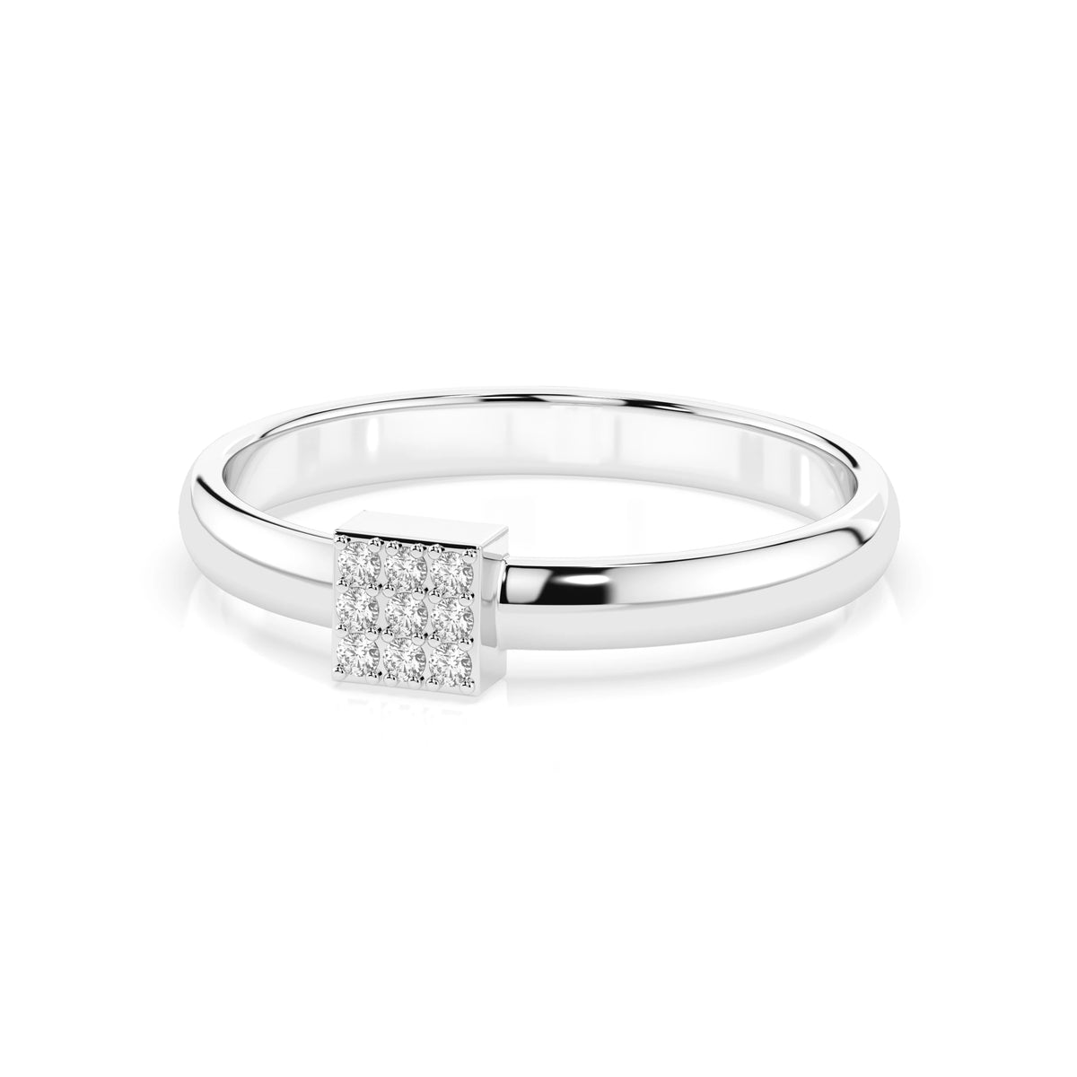 Inel din Aur cu Diamante, Forma Rotund Briliant, 0,05 CT