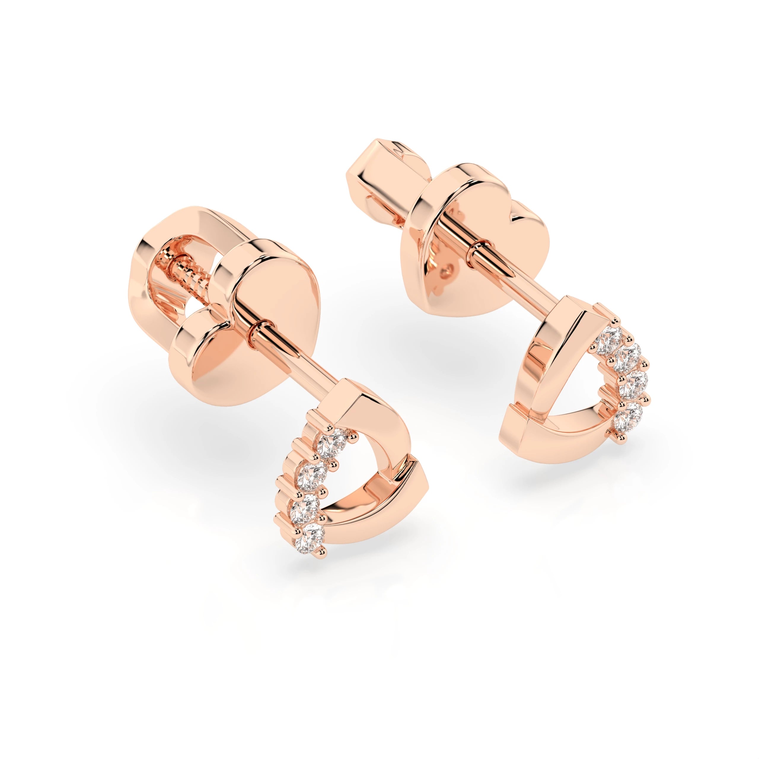 Cercei din Aur cu Diamante Rotunde Briliant 0.05 CT