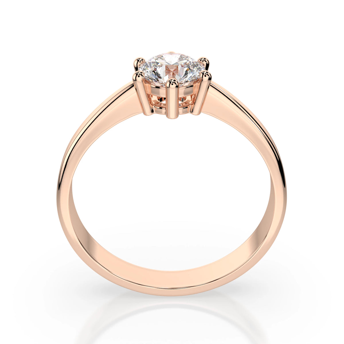 Inel de Logodnă Solitaire din Aur, Diamant Rotund Briliant 0,50 CT