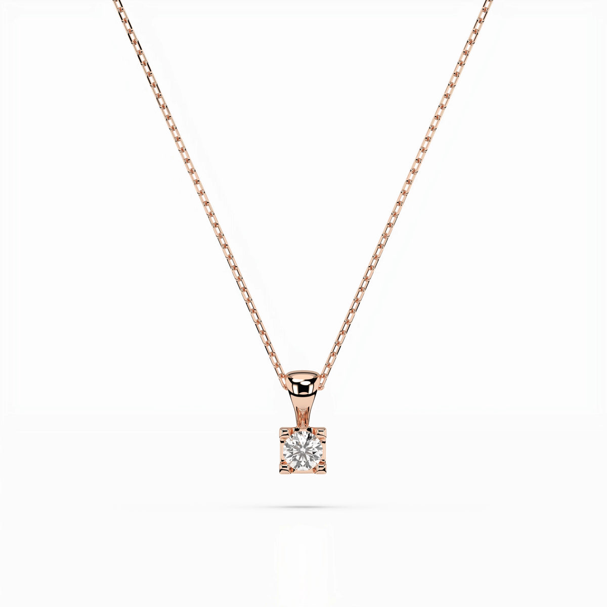 Colier din Aur cu Diamant, Forma Rotund Briliant, 0,15 CT