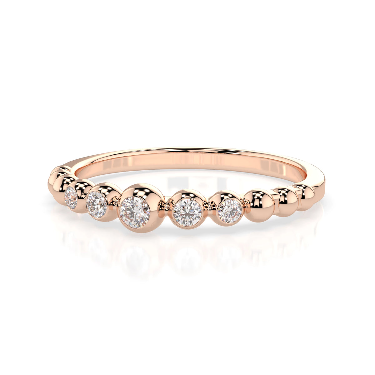 Inel din Aur cu Diamante, Forma Rotund Briliant, 0,11 CT