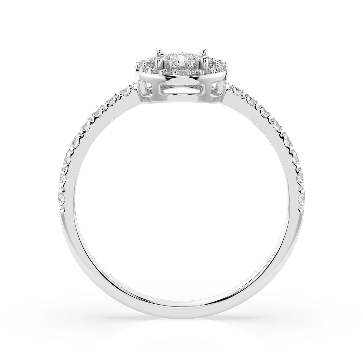 Inel din Aur cu Diamante, Forma Rotund Briliant, 0,37 CT