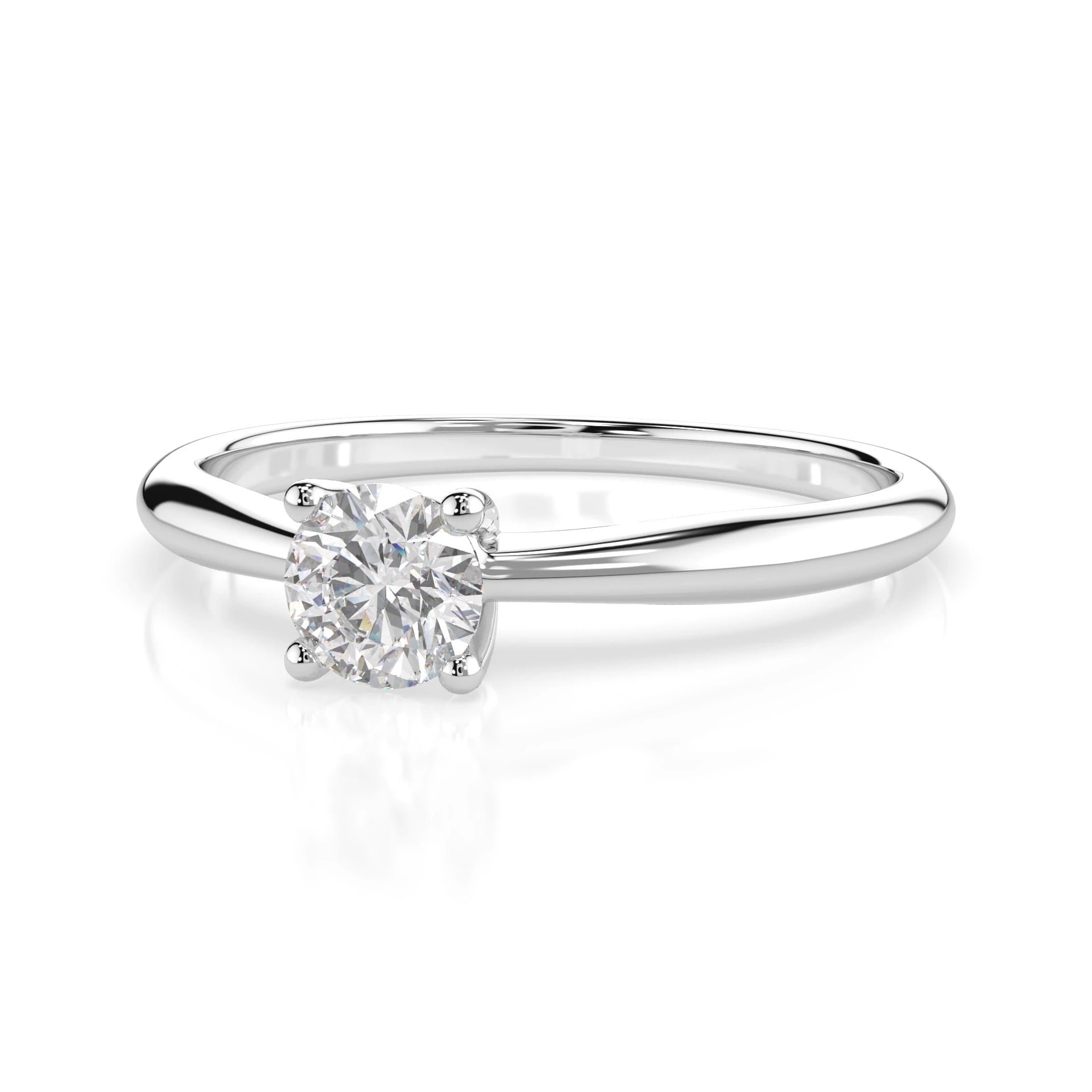Inel de Logodnă Solitaire din Aur, Diamant Rotund Briliant 0.30 CT