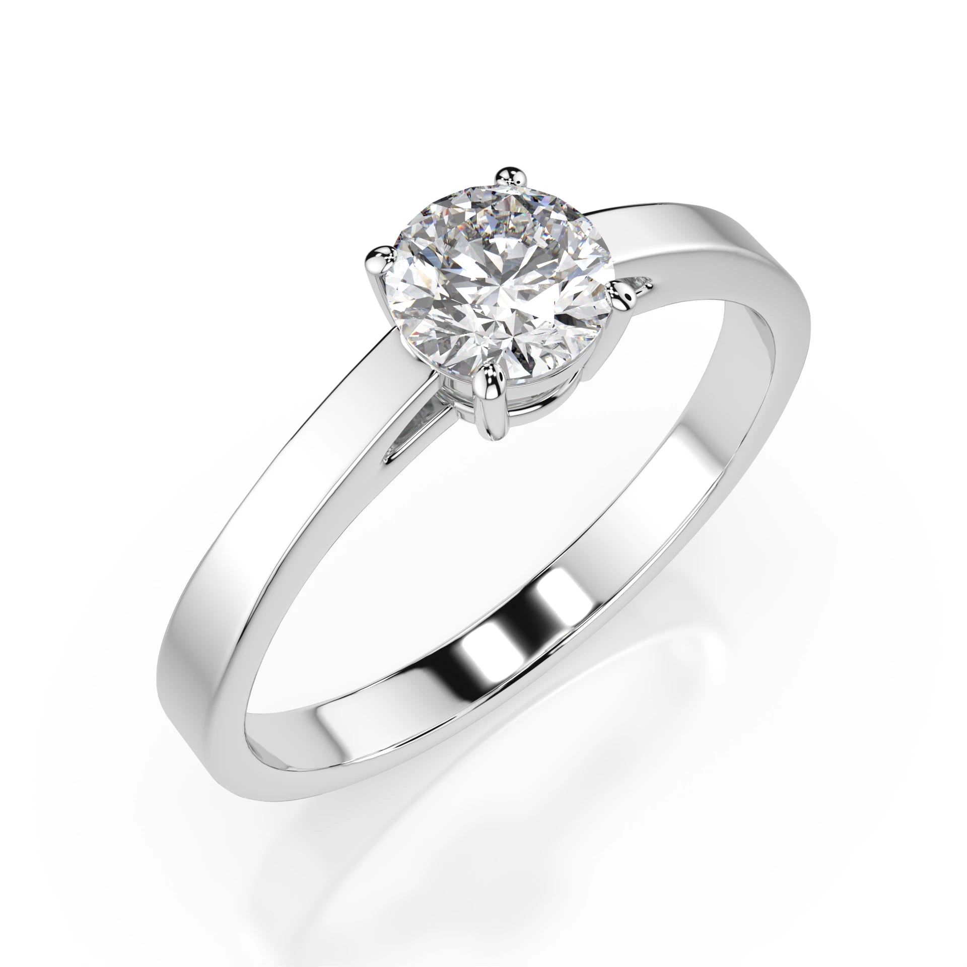 Inel de Logodnă Solitaire din Aur, Diamant Rotund Briliant 0.50 CT