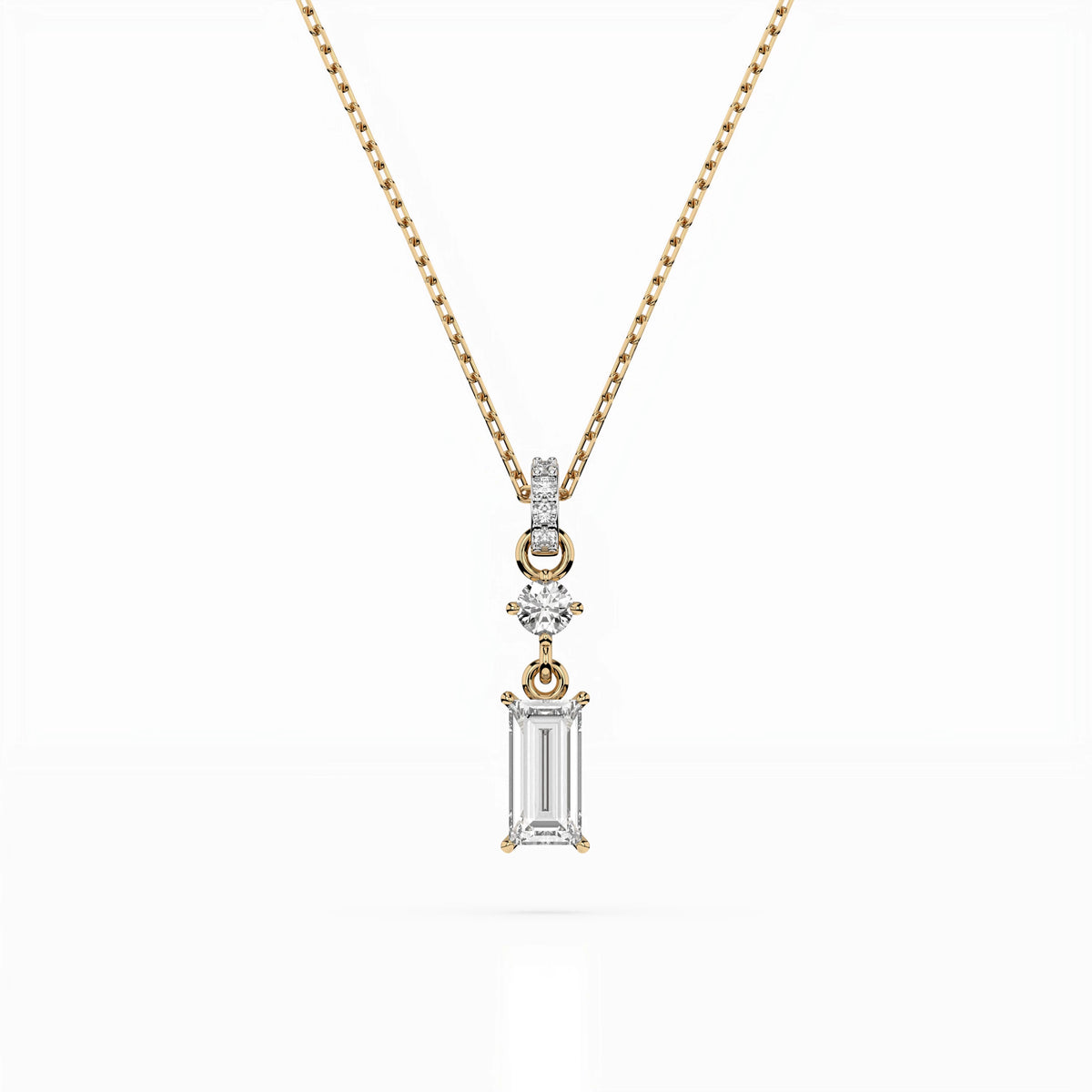 Colier din Aur cu Diamante, Forma Baguette, 0,36 CT