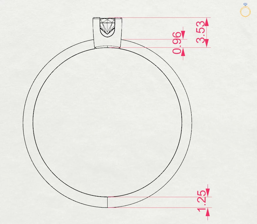 Inel de Logodnă Solitaire din Aur, Diamant Rotund Briliant 0.10 CT