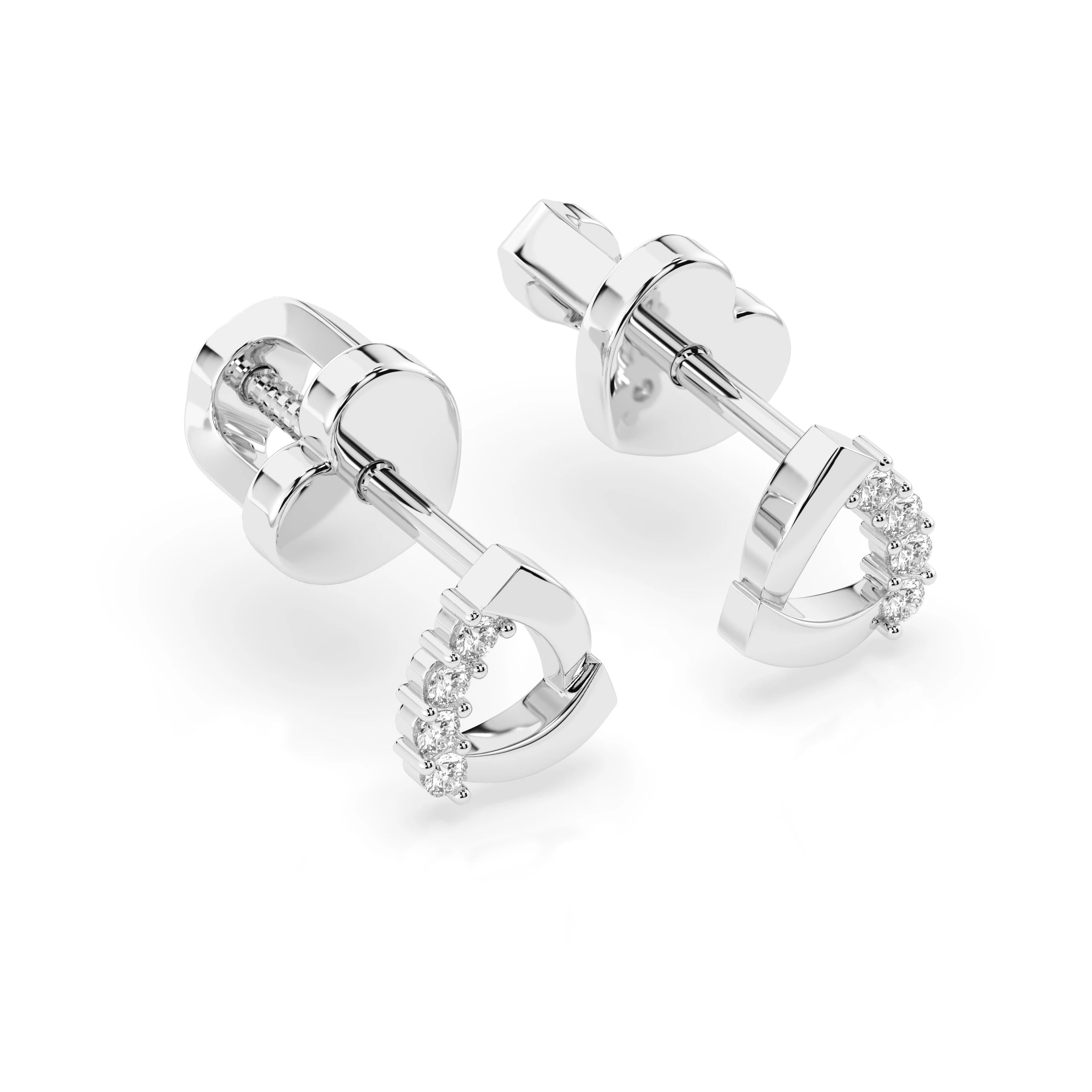 Cercei din Aur cu Diamante Rotunde Briliant 0.05 CT