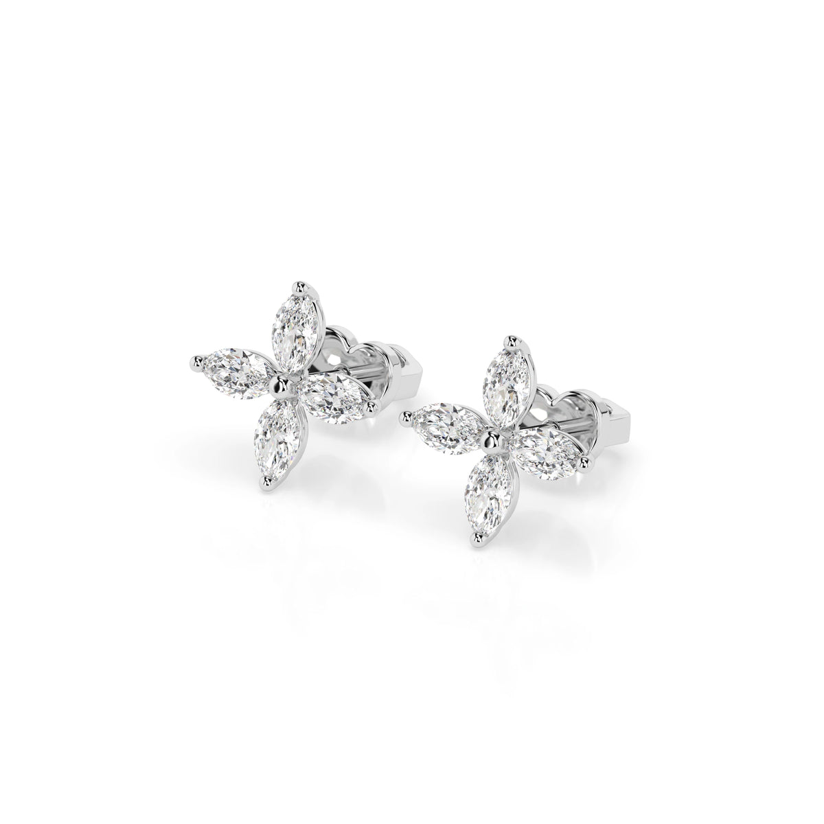 Cercei din Aur cu Diamante, Forma Marquise, 0,80 CT