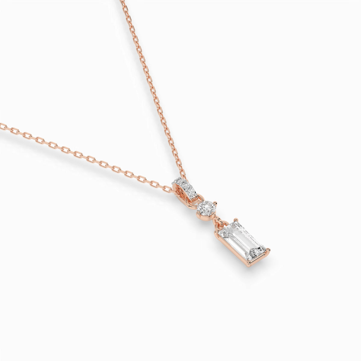 Colier din Aur cu Diamante, Forma Baguette, 0,36 CT