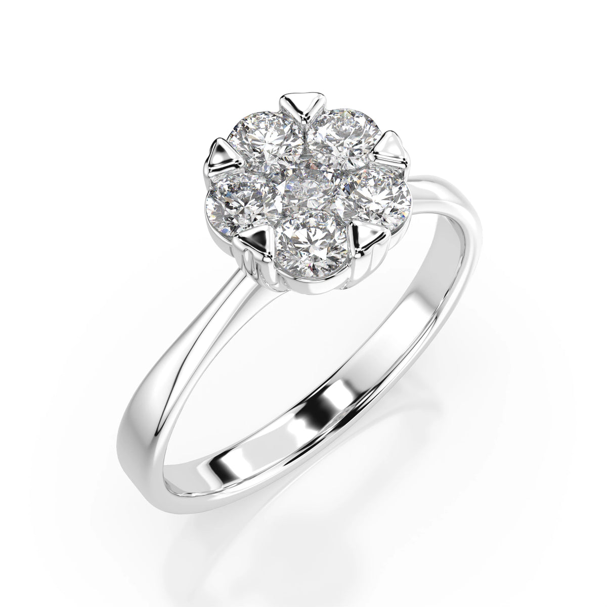 Inel din Aur cu Diamante, Forma Rotund Briliant, 0,58 CT