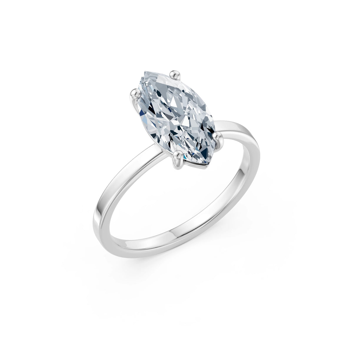 Inel de Logodnă Solitaire din Aur, Diamant Marquise 2,00 CT