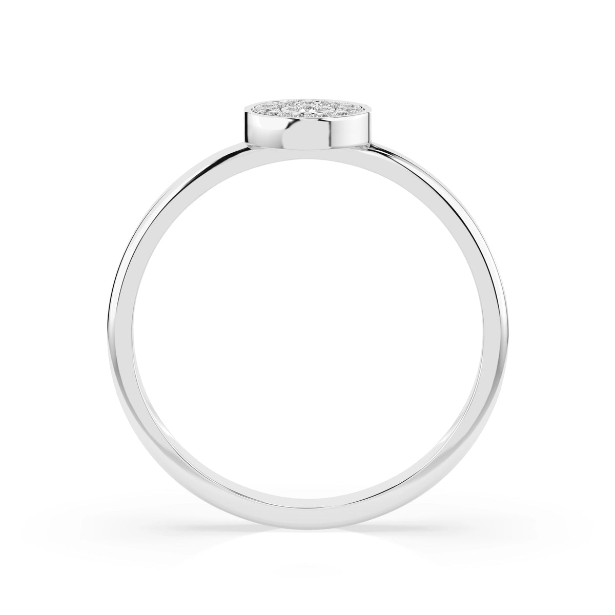Inel din Aur cu Diamante, Forma Rotund Briliant, 0,08 CT