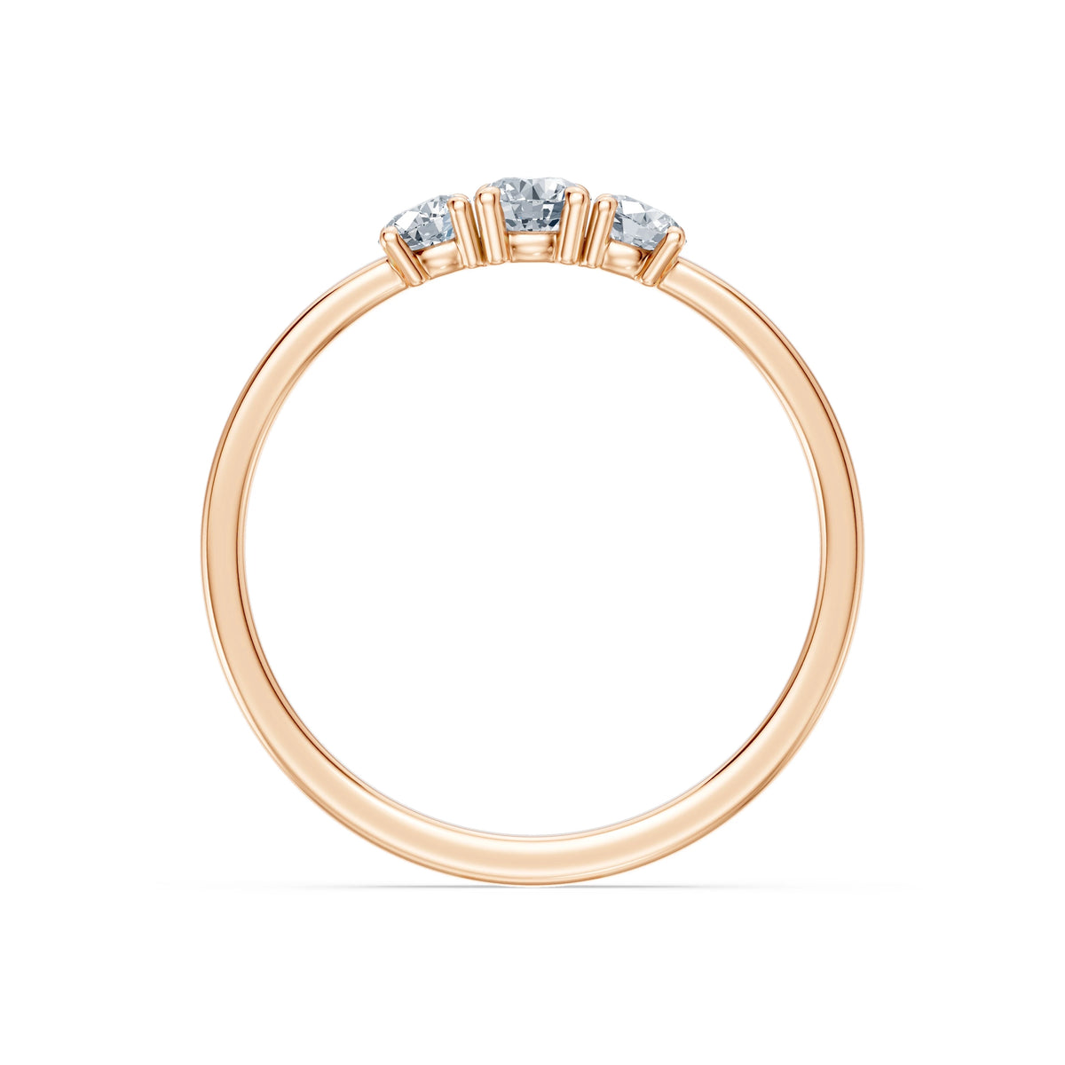 Inel de Logodnă din Aur cu Diamant Central Rotund Briliant și Diamante Laterale 0,33 CT