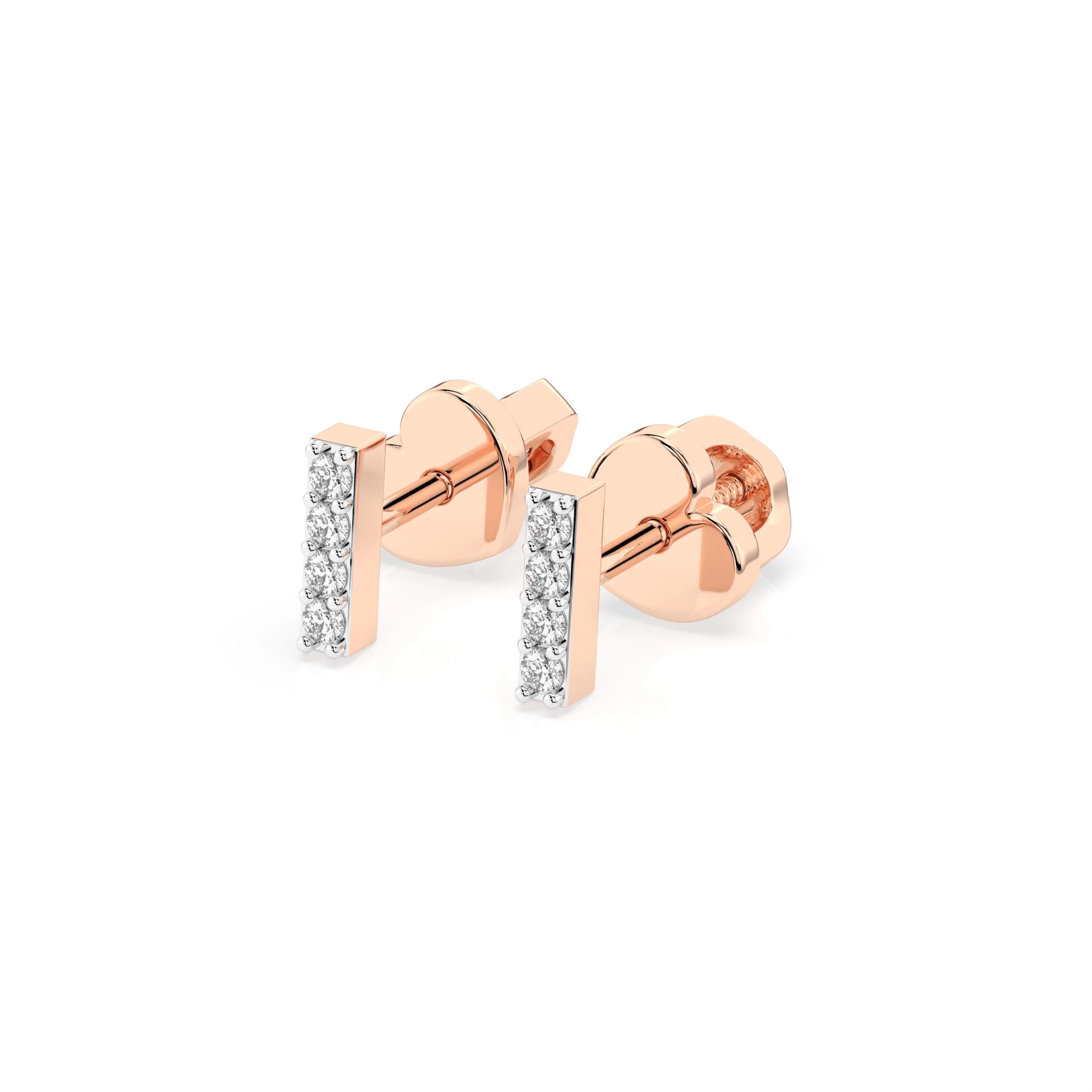 Cercei din Aur cu Diamante Rotunde Briliant 0.08 CT