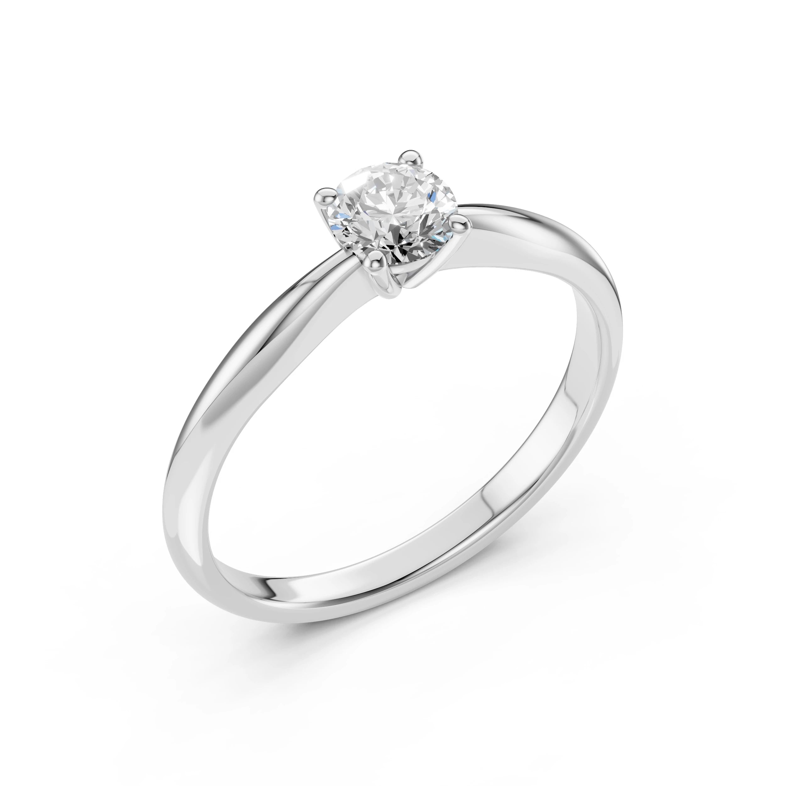 Inel de Logodnă Solitaire din Aur, Diamant Rotund Briliant 0.50 CT