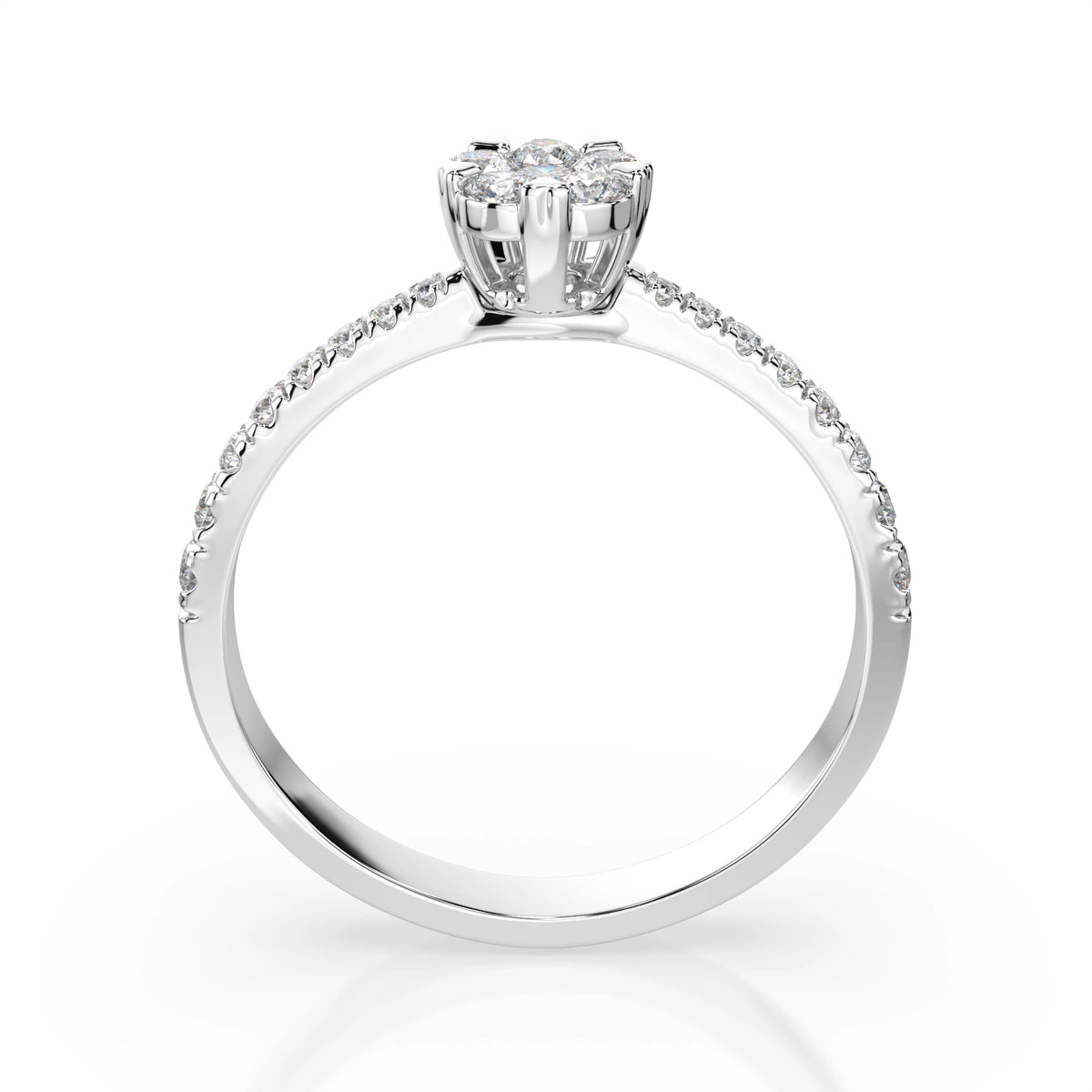 Inel din Aur cu Diamante, Forma Rotund Briliant, 0,33 CT