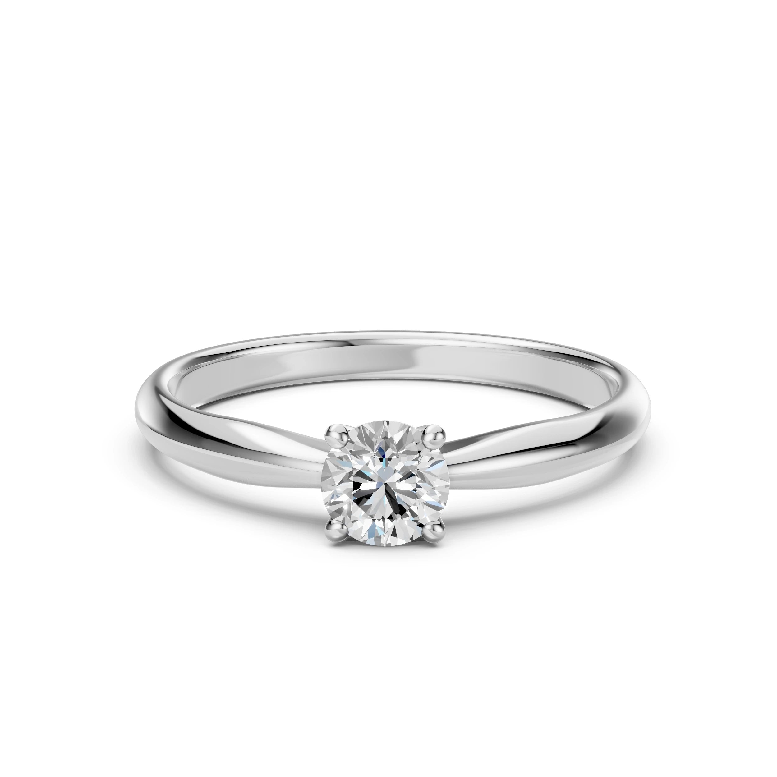 Inel de Logodnă Solitaire din Aur, Diamant Rotund Briliant 0.50 CT
