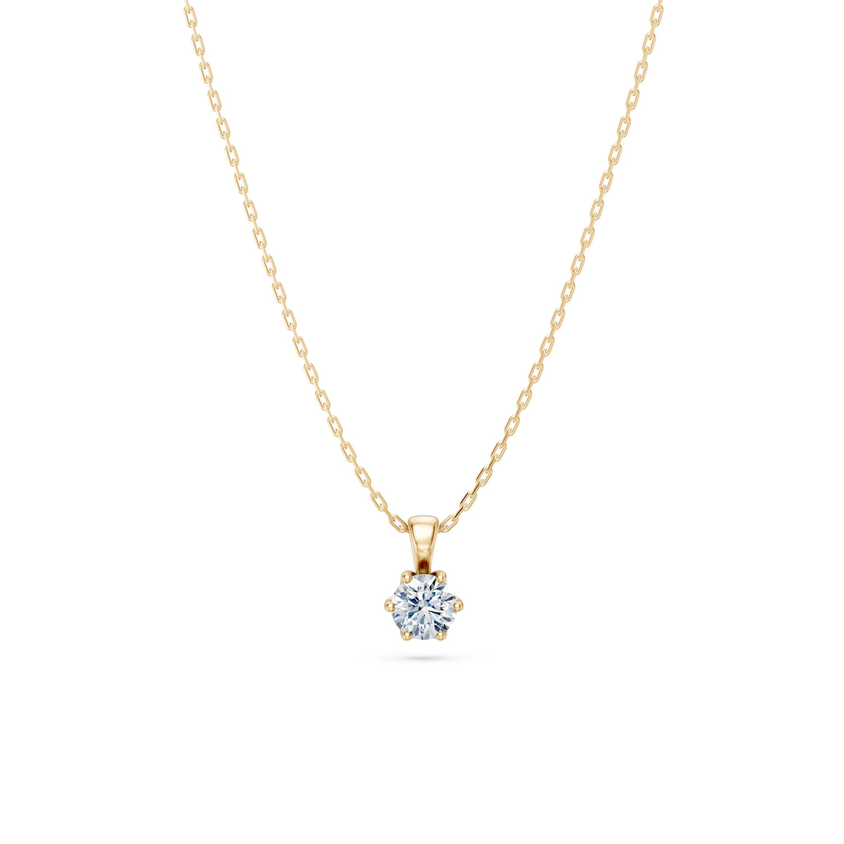Colier din Aur cu Diamant, Forma Rotund Briliant, 0,30 CT
