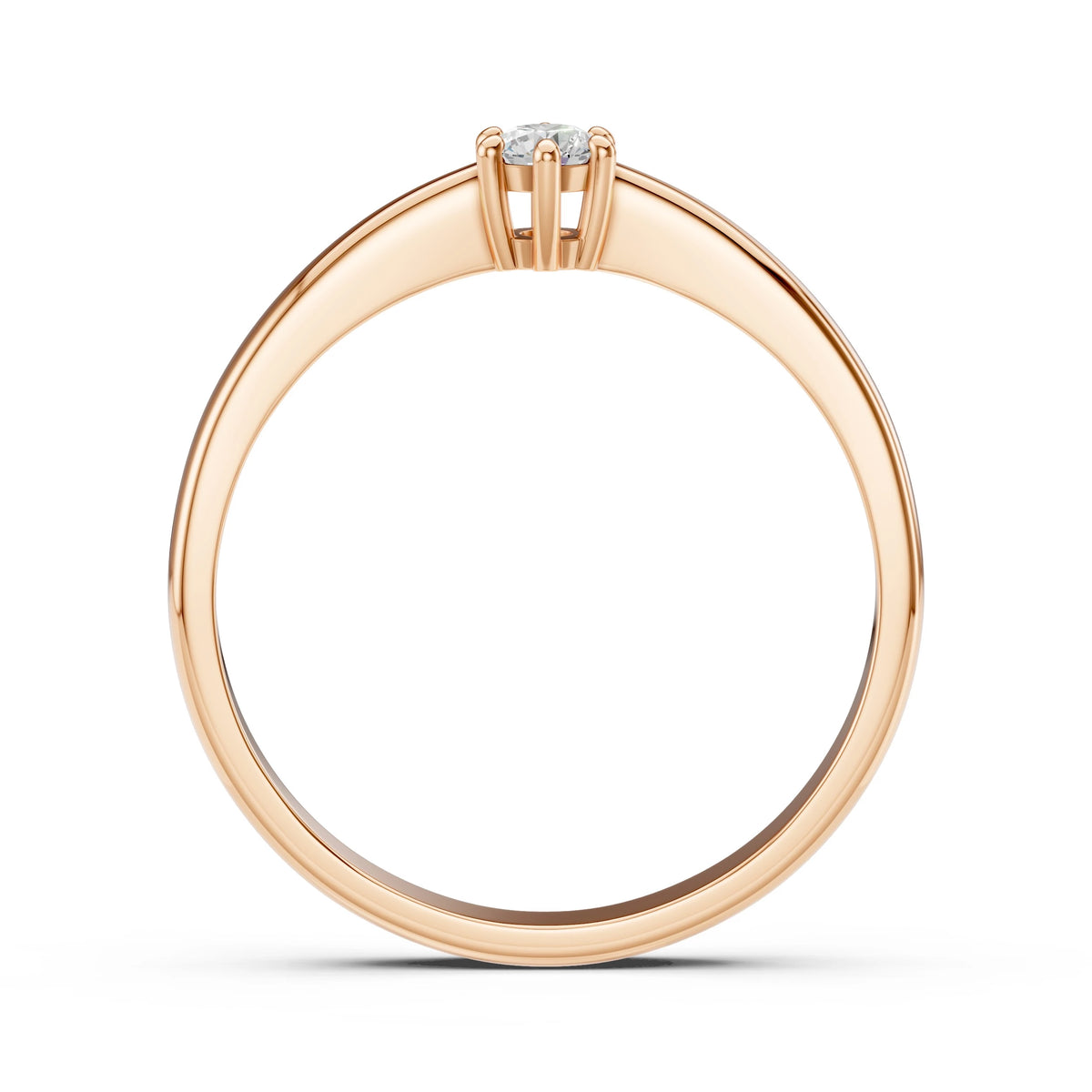 Inel de Logodnă Solitaire din Aur, Diamant Rotund Briliant 0,10 CT
