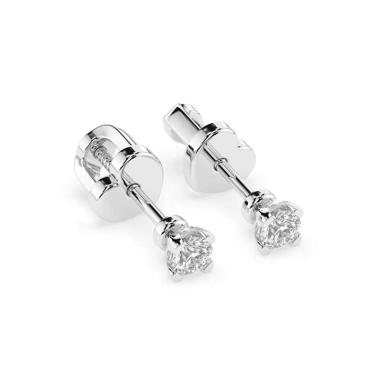Cercei din Aur cu Diamante, Forma Rotund Briliant, 0,30 CT