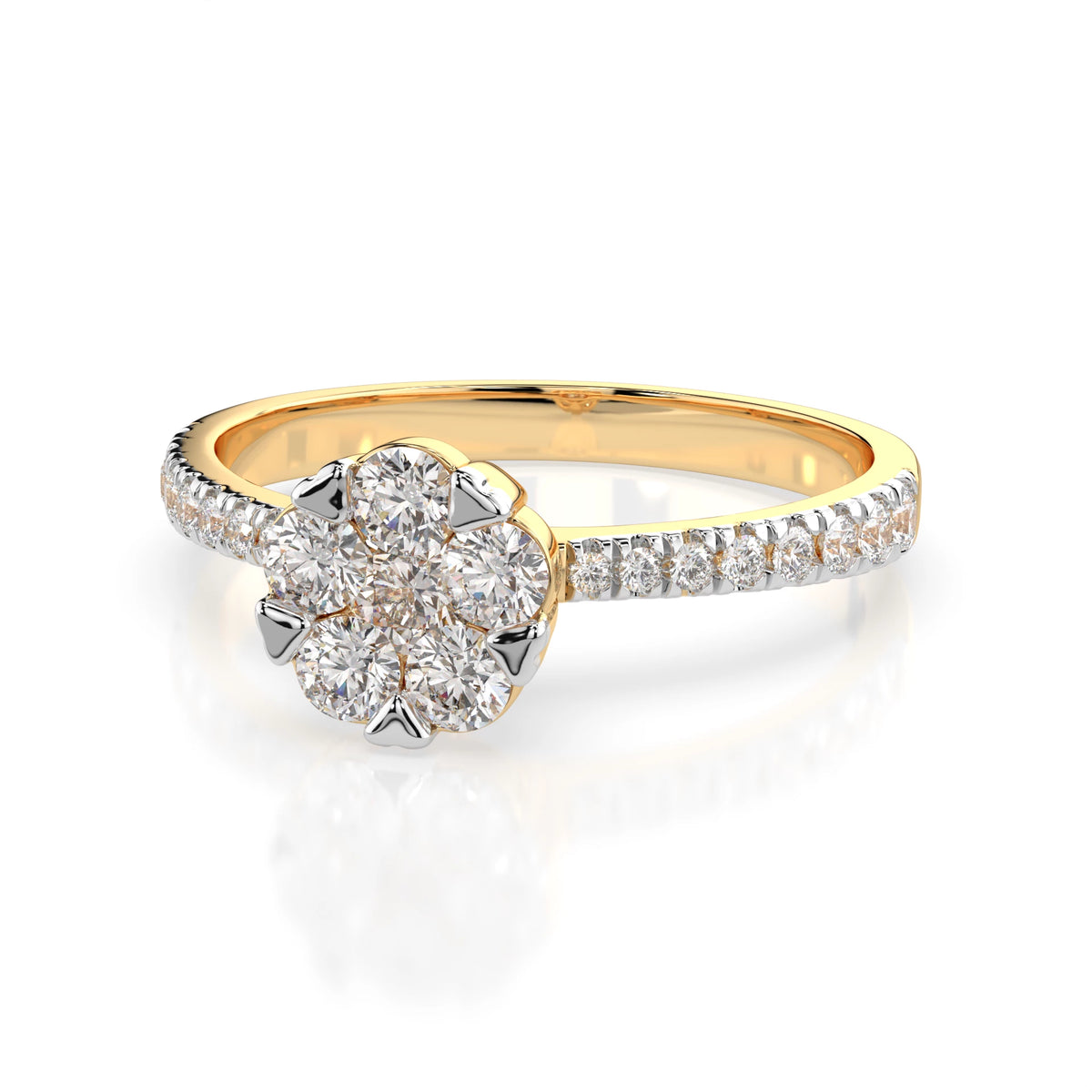 Inel din Aur cu Diamante, Forma Rotund Briliant, 0,58 CT