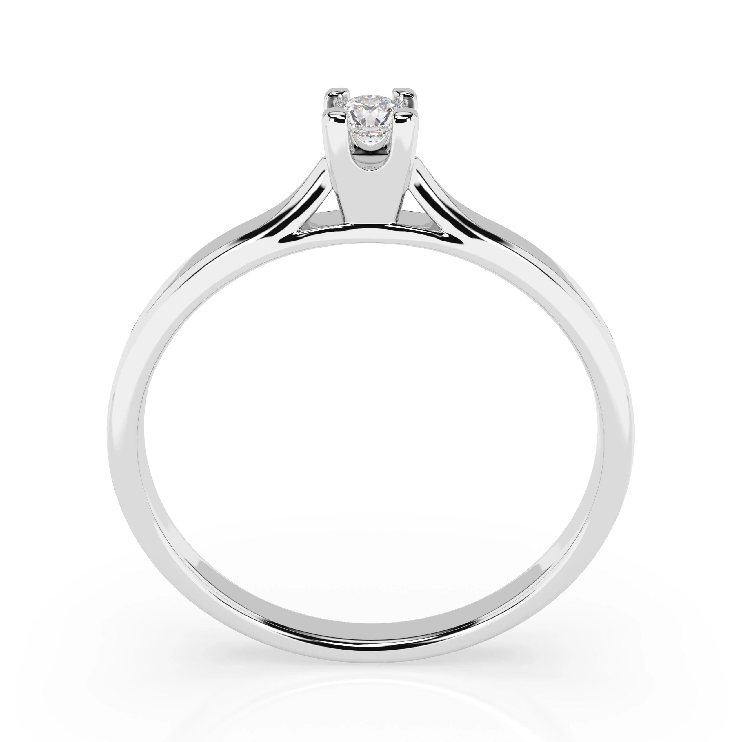 Inel de Logodnă Solitaire din Aur, Diamant Rotund Briliant 0.06 CT