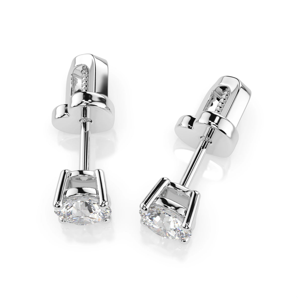 Cercei din Aur cu Diamante, Forma Rotund Briliant, 0,40 CT