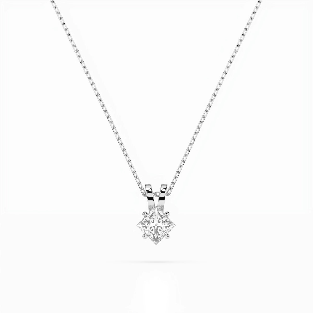 Colier din Aur cu Diamant, Forma Princess, 0,30 CT