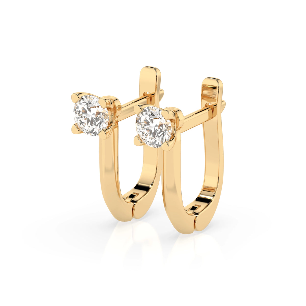 Cercei din Aur cu Diamante, Forma Rotund Briliant, 0,60 CT