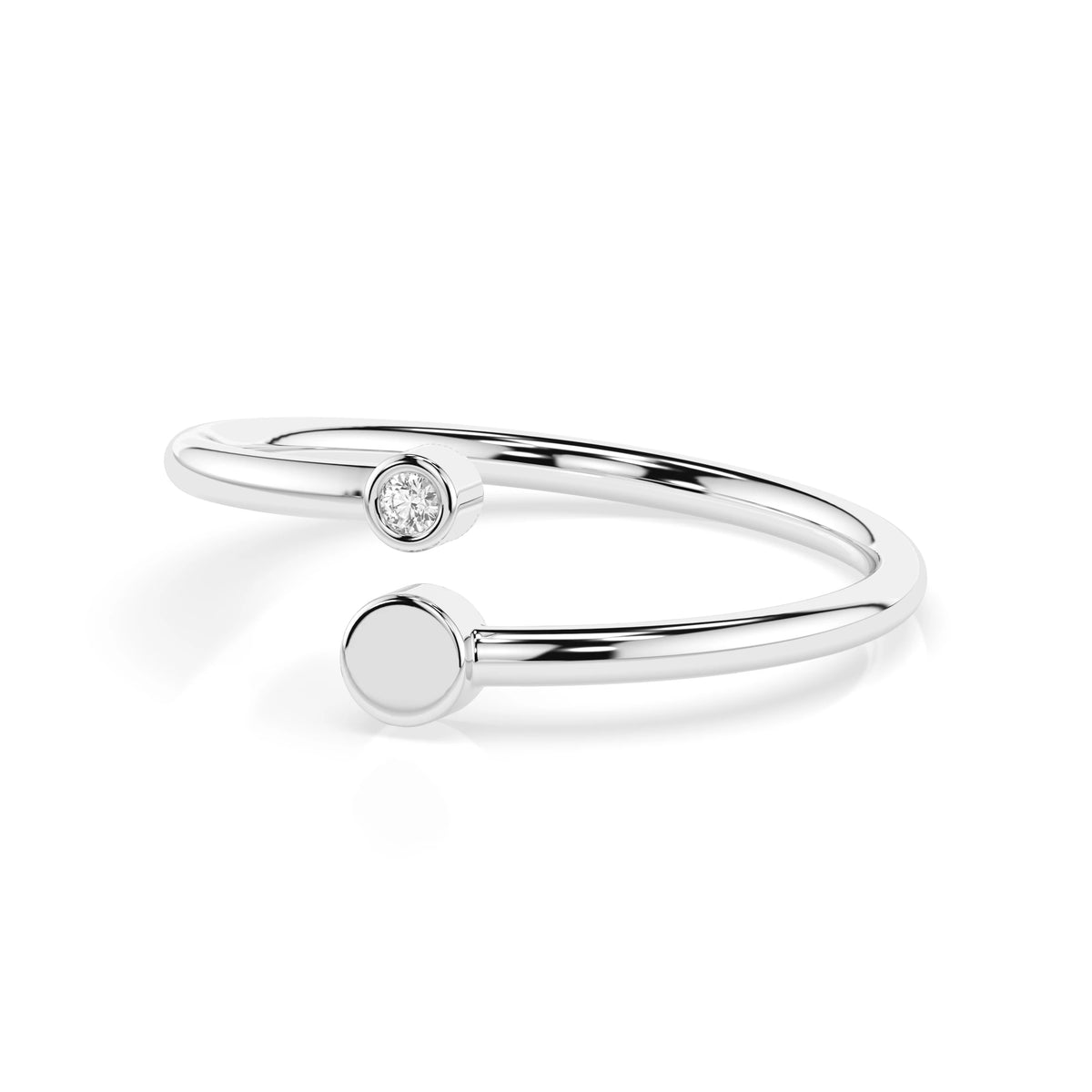 Inel din Aur cu Diamant, Forma Rotund Briliant, 0,02 CT