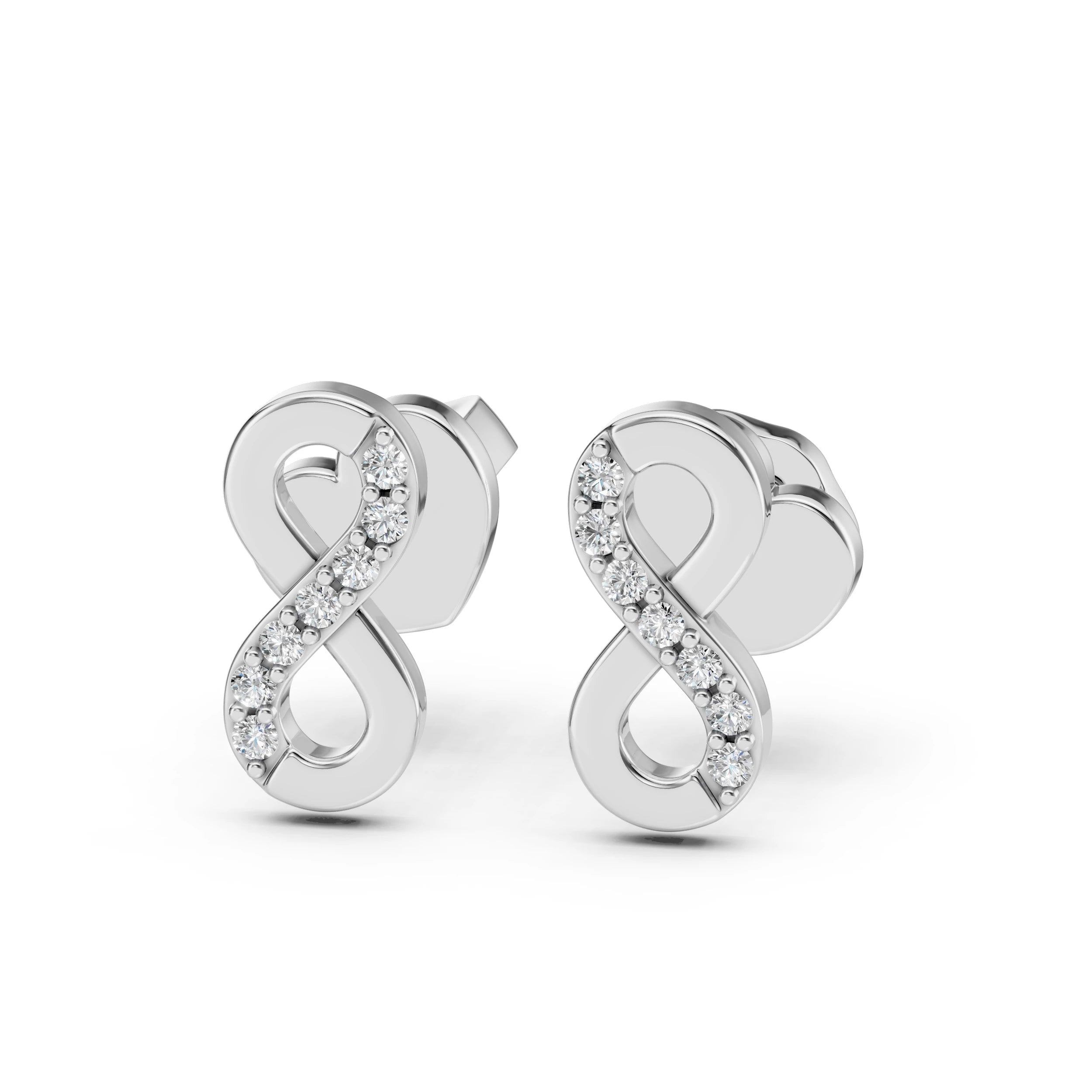 Cercei din Aur cu Diamante Rotunde Briliant 0.09 CT