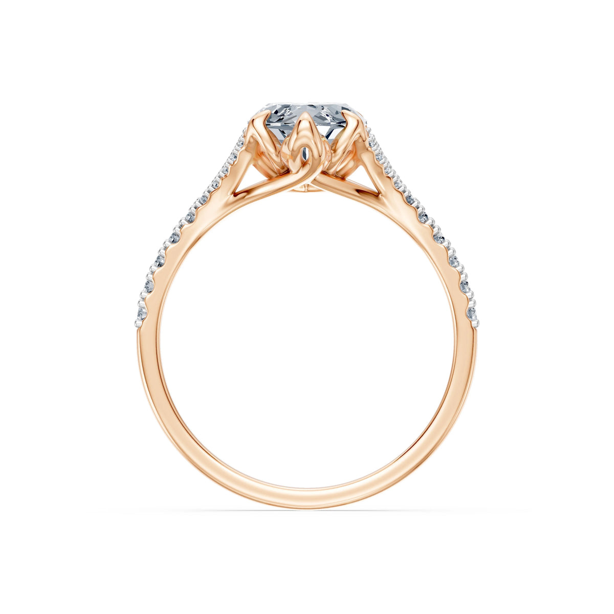 Inel de Logodnă din Aur cu Diamant Central Marquise și Diamante Laterale 2,37 CT