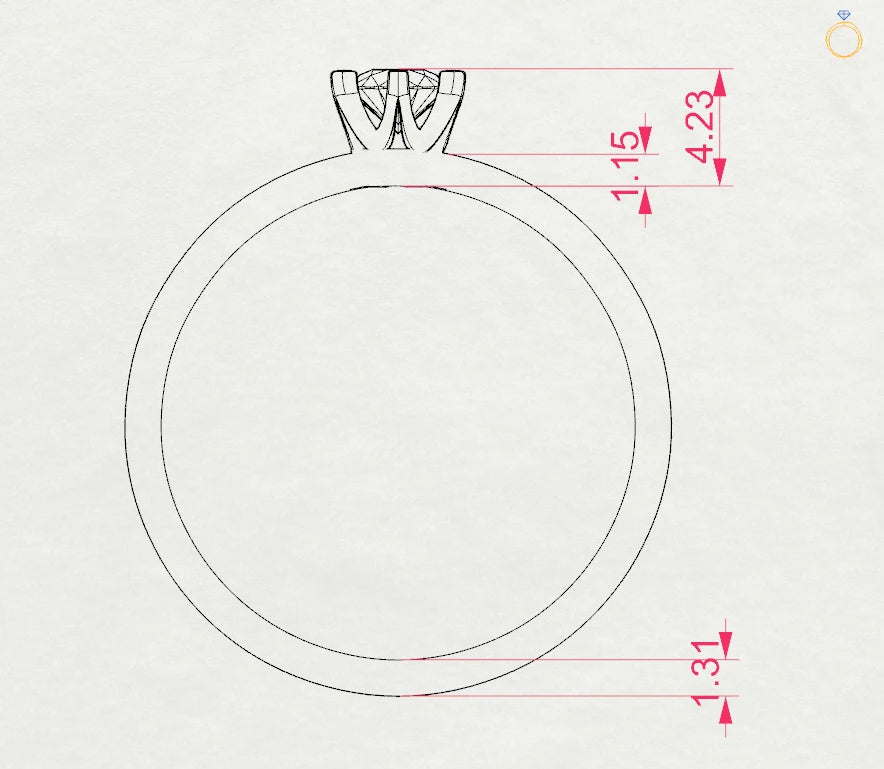 Inel de Logodnă Solitaire din Aur, Diamant Rotund Briliant 0.20 CT