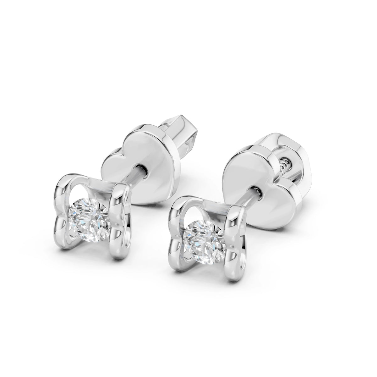 Cercei din Aur cu Diamante Rotunde Briliant 0.20 CT