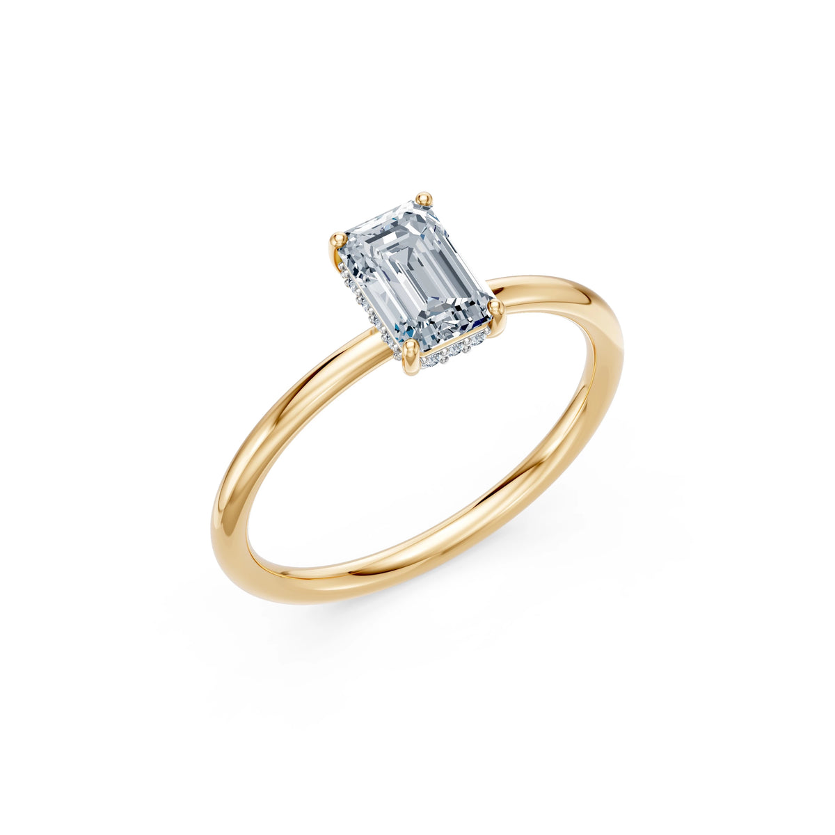 Inel de Logodnă Solitaire din Aur, Diamant Emerald 1,00 CT