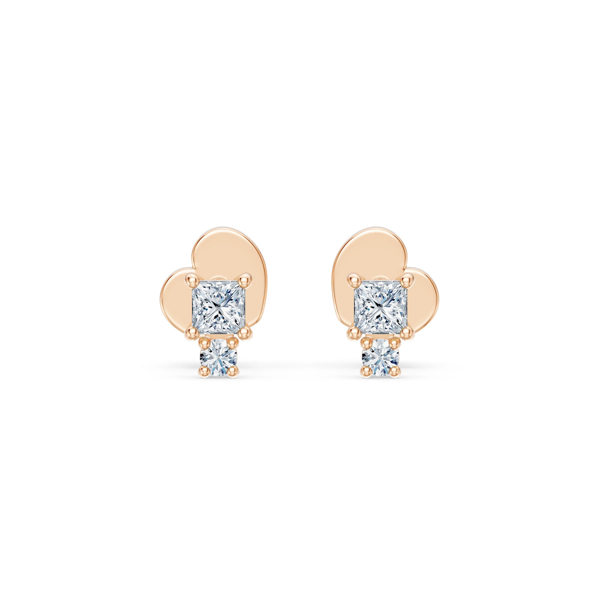 Cercei din Aur cu Diamante, Forma Princess, 0,24 CT