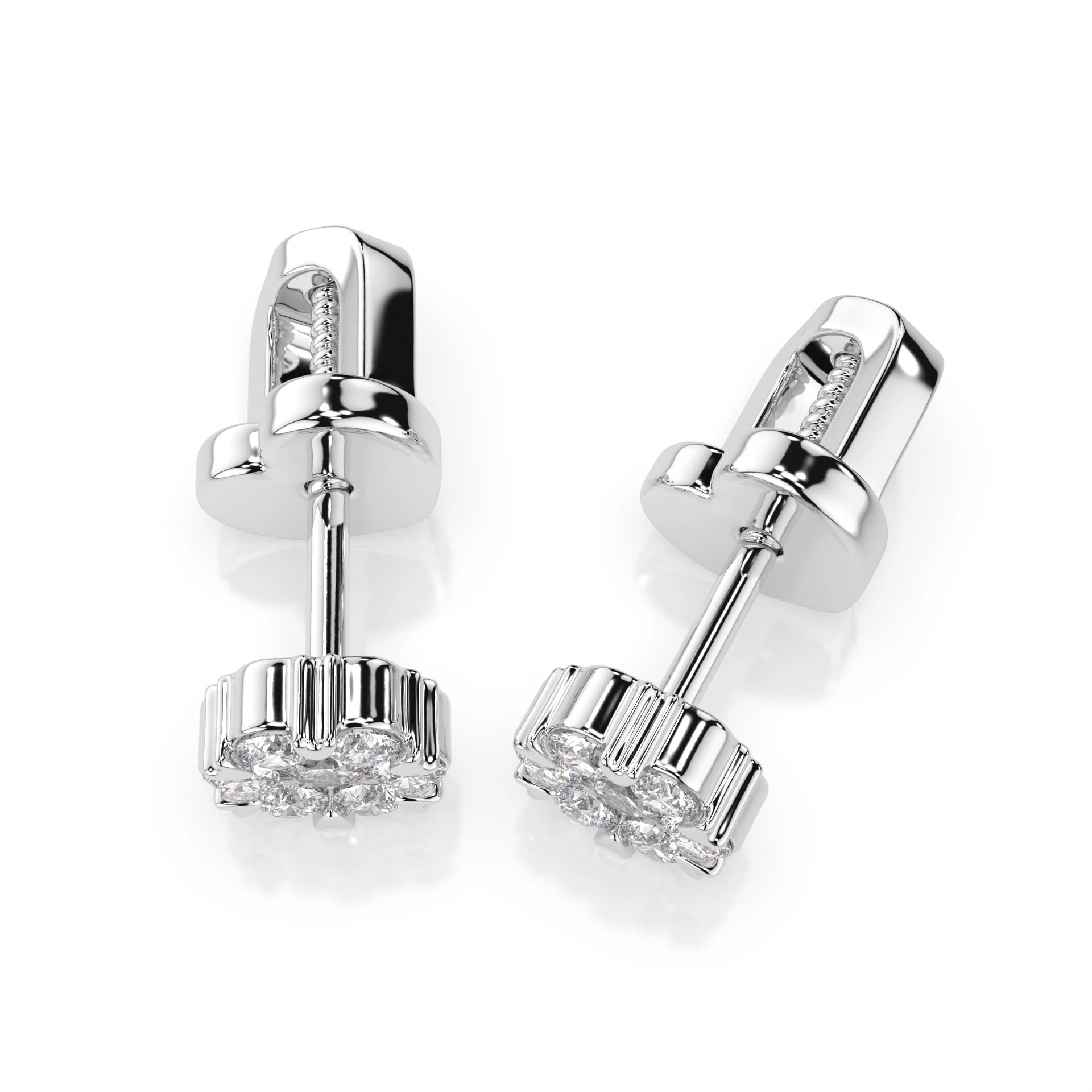 Cercei din Aur cu Diamante Rotunde Briliant 0.21 CT