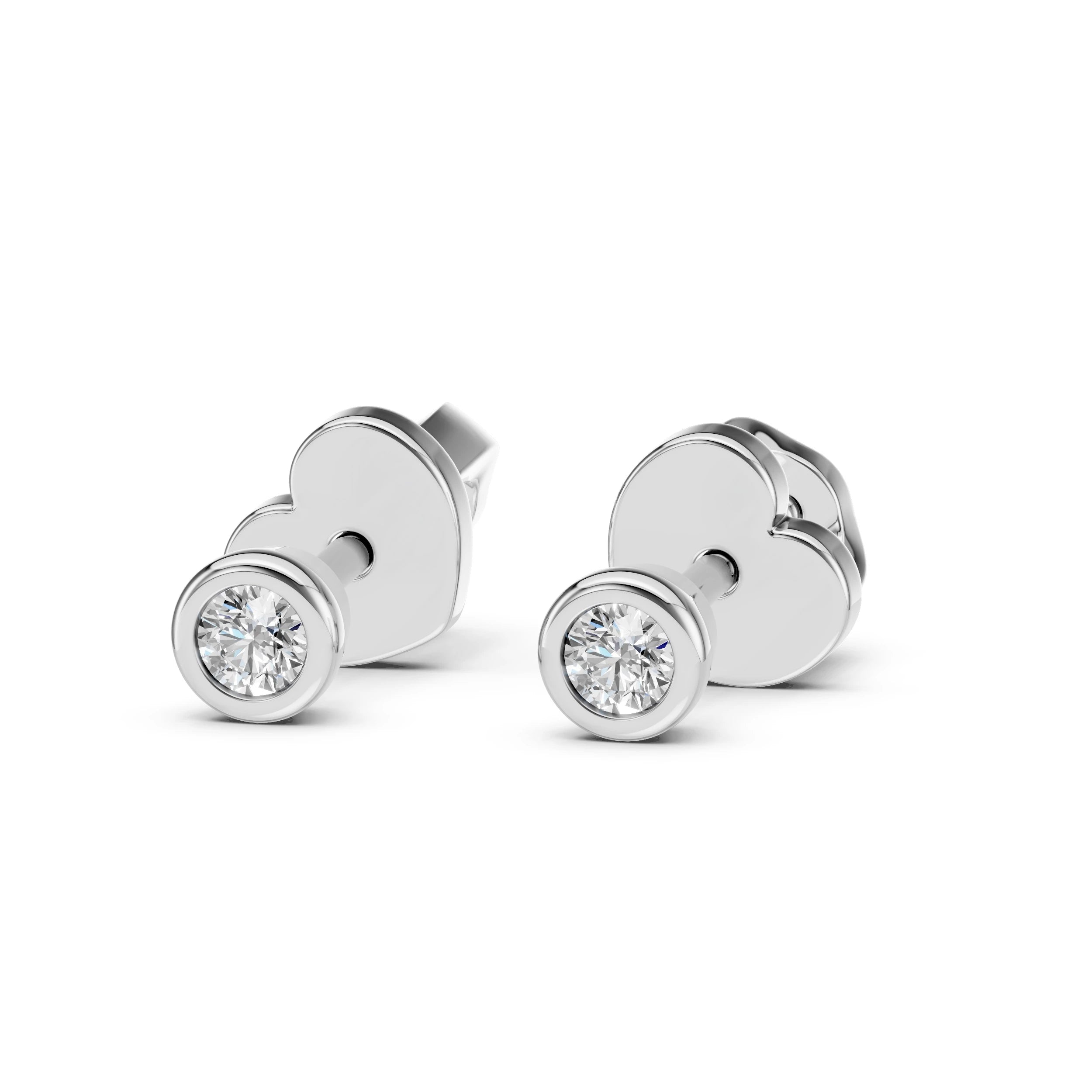 Cercei din Aur cu Diamante Rotunde Briliant 0.09 CT