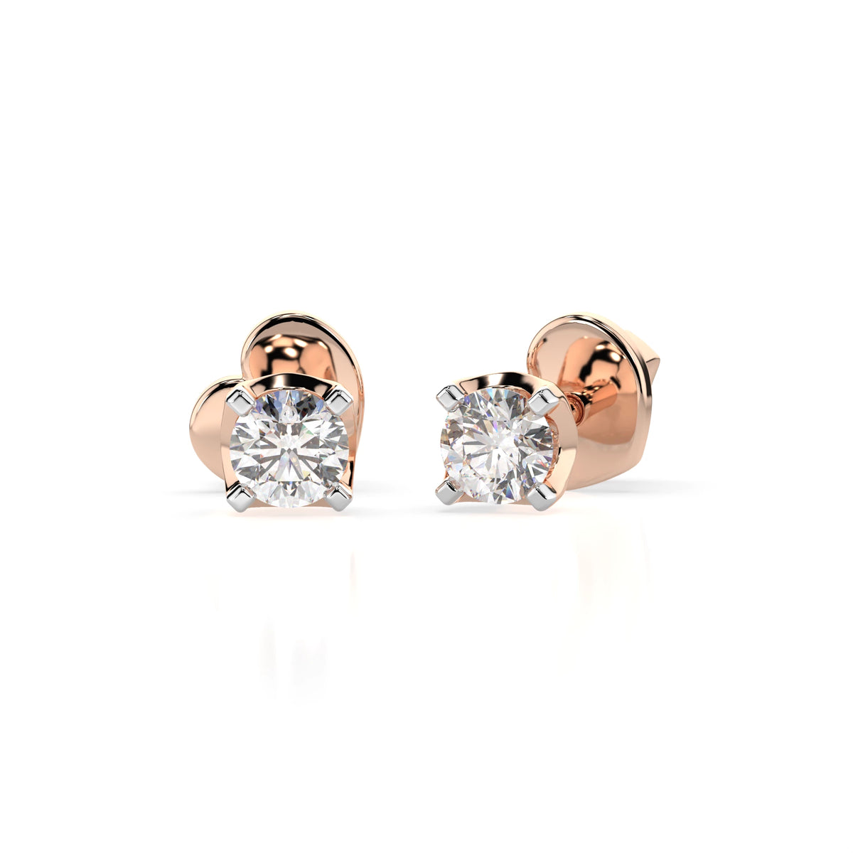 Cercei din Aur cu Diamante, Forma Rotund Briliant, 0,20 CT